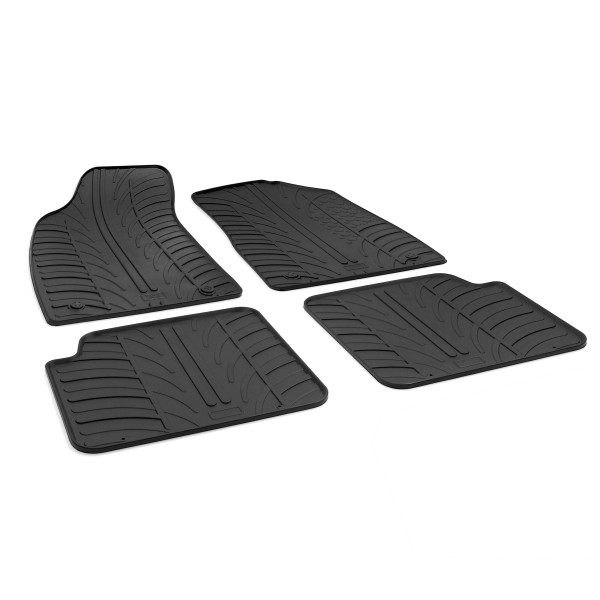 Gledring Tailored Black Rubber 4 Piece Floor Mat Set to fit Fiat 500 2013 - 2024