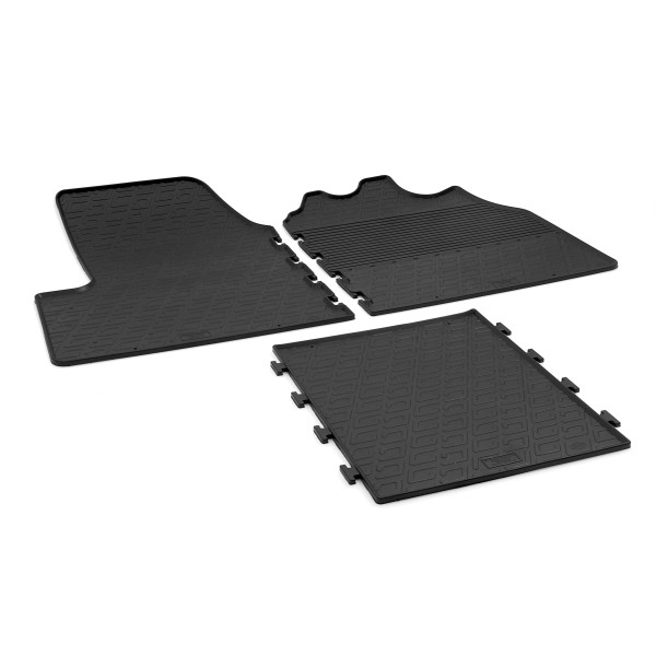 Gledring Tailored Black Rubber 3 Piece Floor Mat Set to fit Fiat Ducato Van Mk.4 2014 - 2025