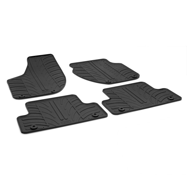 Gledring Tailored Black Rubber 4 Piece Floor Mat Set to fit Volvo V40 (Manual) 2012 - 2019