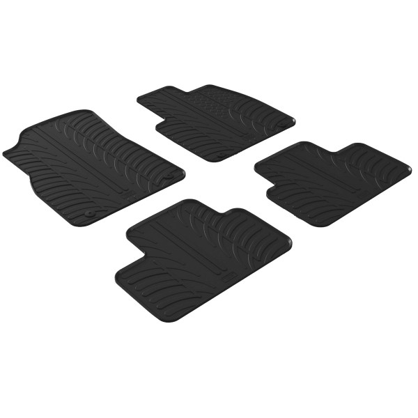 Gledring Tailored Black Rubber 4 Piece Floor Mat Set to fit Volvo XC40 (Automatic) 2017 - 2025