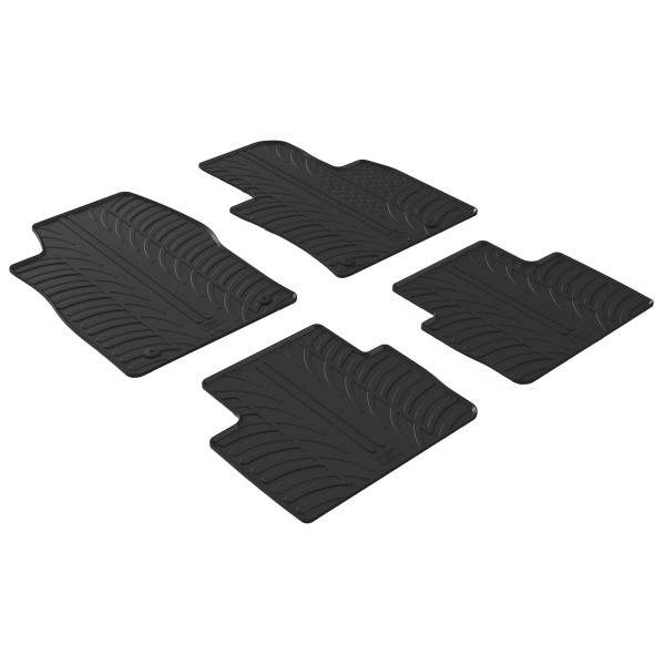 Gledring Tailored Black Rubber 4 Piece Floor Mat Set to fit Mazda CX-30 2019 - 2025