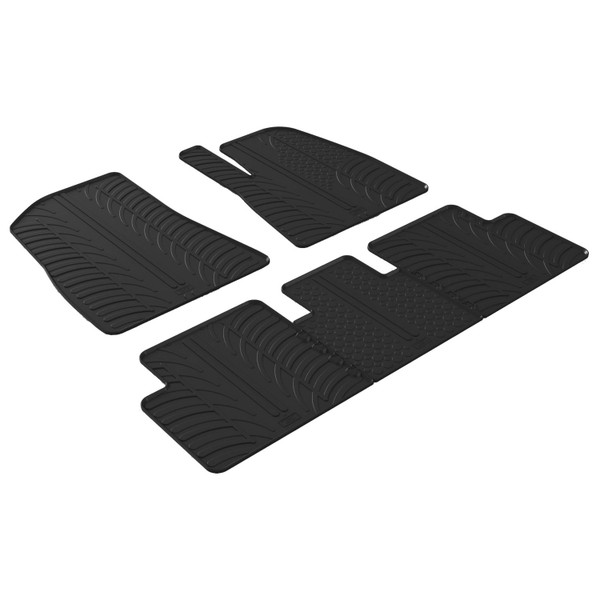 Gledring Tailored Black Rubber 5 Piece Floor Mat Set to fit Tesla Model 3 2019 - 2025