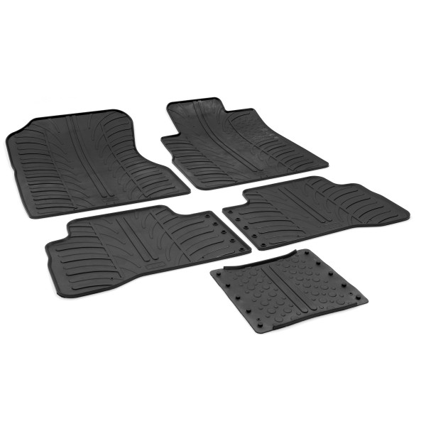 Gledring Tailored Black Rubber 5 Piece Floor Mat Set to fit Honda CR-V Mk.3 (Manual) 2007 - 2012