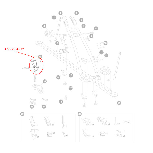 Thule 34357 Replacement Locking Handle for FreeRide 532 & ProRide 591