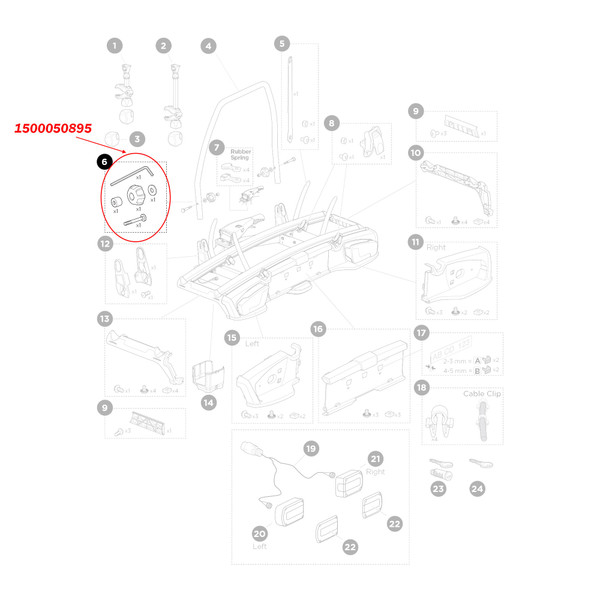 Thule 50895 Replacement Mounting Kit for EuroClassic 928, 929, VeloSpace 918, EuroPower 915, 916