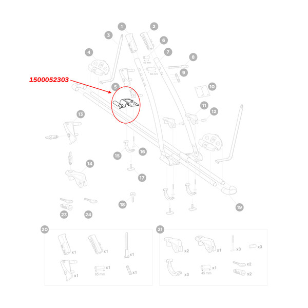 Thule 52303 Replacement Rear Mounting Plate for FreeRide 532