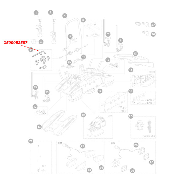 Thule 52587 Replacement Assembly Parts for VeloCompact