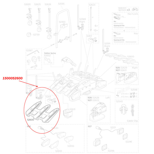 Thule 52600 Replacement Wheel Holder for VeloCompact 927