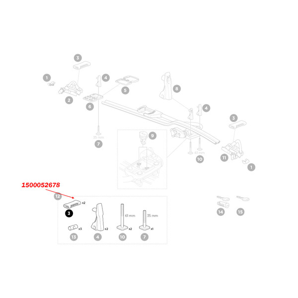 Thule 52678 Replacement Assembly Parts for ProRide 598