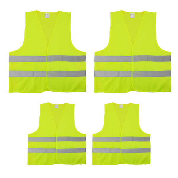 P1 Autocare High Vis Safety Jacket Family Pack - 2 Adult 2 Children