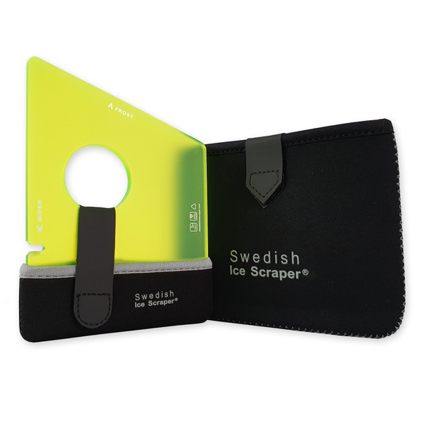 Swedish Ice Scraper 6mm Yellow with Neoprene Holder and Sleeve