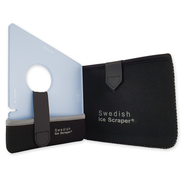 Swedish Ice Scraper 6mm Ice Blue with Neoprene Holder and Sleeve