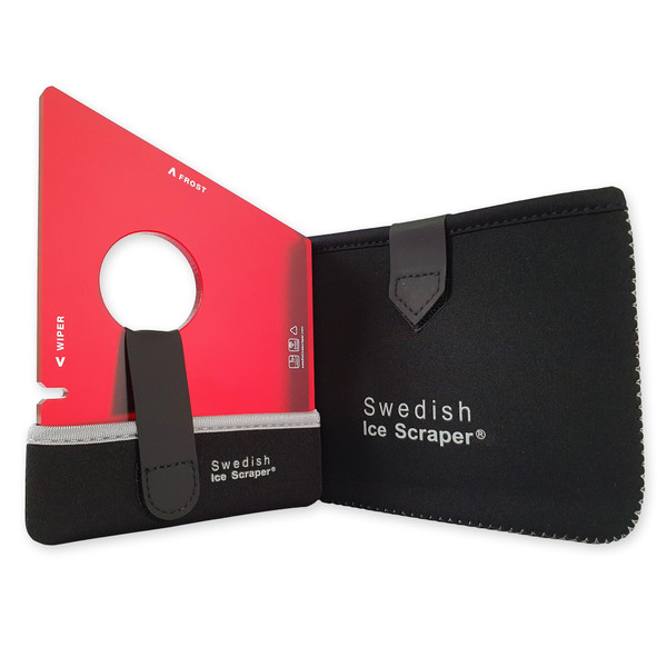 Swedish Ice Scraper 6mm Dark Red with Neoprene Holder and Sleeve