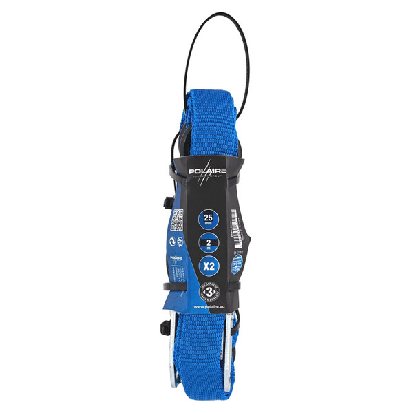 Polaire Set of 2 Blue Motorcycle Cam Buckle Straps with S-Hooks 25mm x 2m