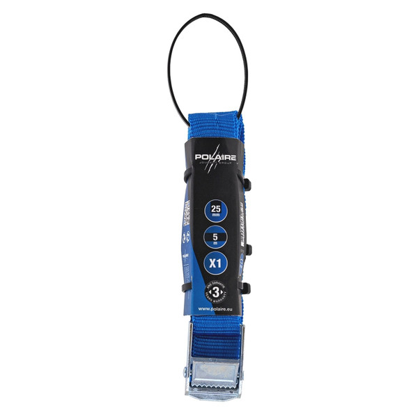 Polaire Single Blue Cam Buckle Tie Down Strap 25mm x 5m