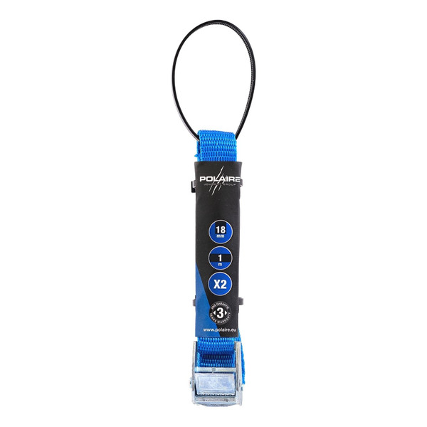 Polaire Set of 2 Blue Cam Buckle Tie Down Straps 18mm x 1m