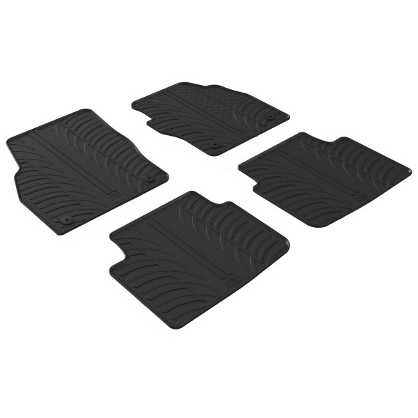 Gledring Tailored Black Rubber 4 Piece Floor Mat Set to fit Skoda Kamiq 2019 - 2025