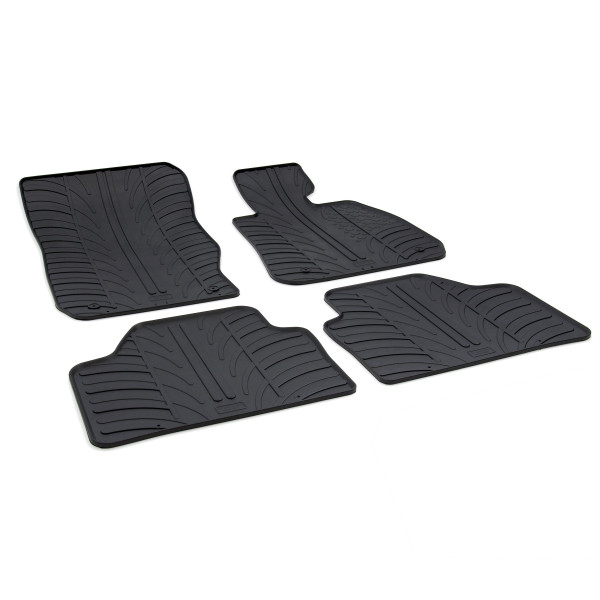 Gledring Tailored Black Rubber 4 Piece Floor Mat Set to fit BMW X1 (E84) 2009 - 2015