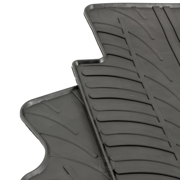 Gledring Tailored Black Rubber 2 Piece Floor Mat Set to fit Ford Transit Custom Van Mk.1 (Facelift) (Manual) 2017 - 2023
