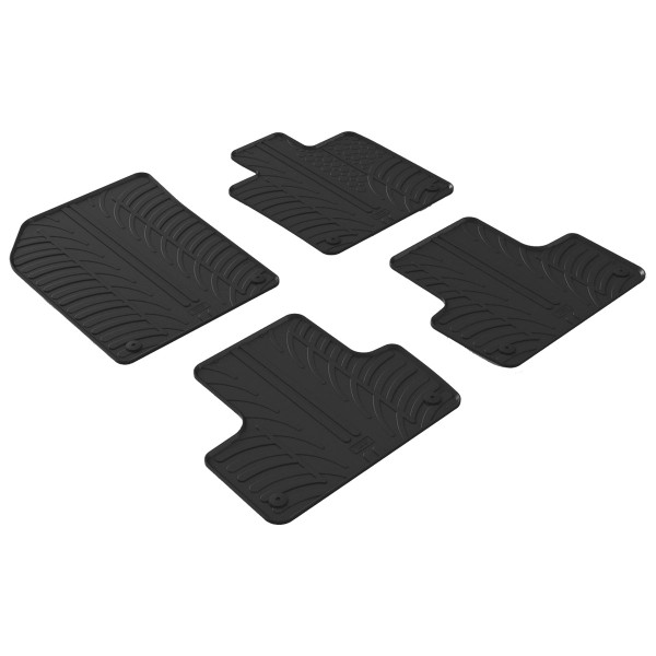 Gledring Tailored Black Rubber 4 Piece Floor Mat Set to fit Volvo XC60 Mk.2 (Facelift) 2021 - 2025