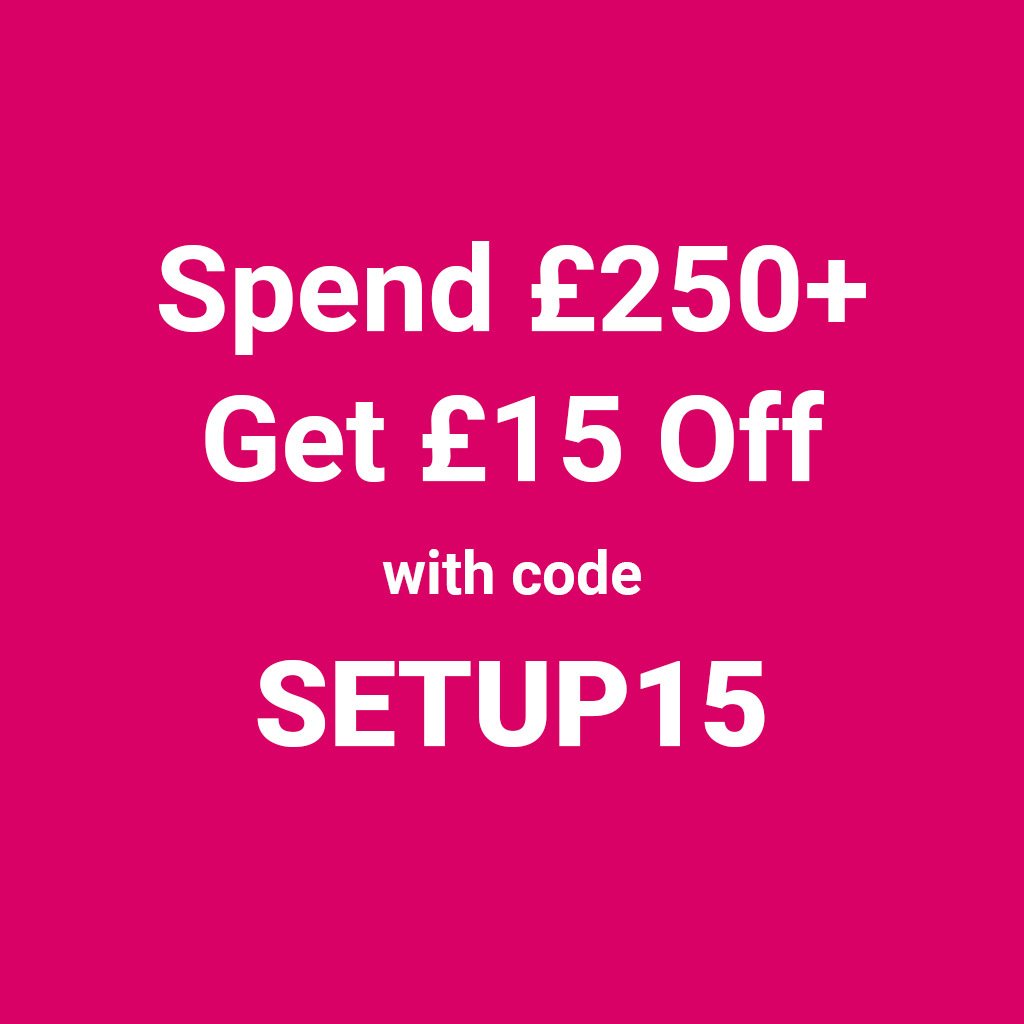 Spend £250+ Get £15 Off with code SETUP15