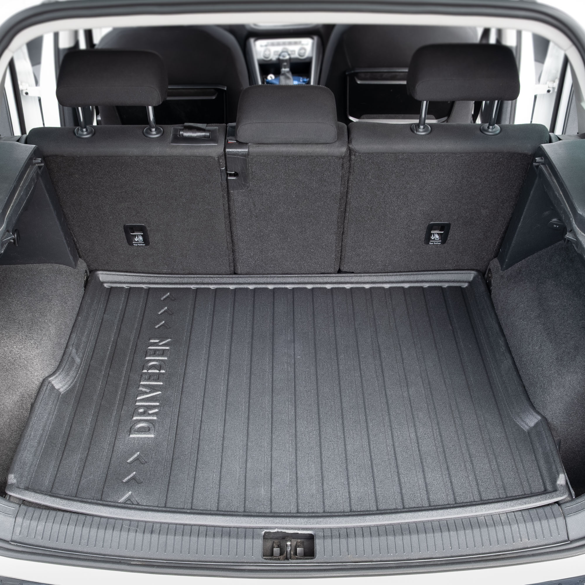 DriveDen Custom-Fit Rubber Boot Mat to fit Volkswagen Tiguan Mk.2 (Excl. Hybrid) 2016 - 2023 (with Raised Variable Height Boot Floor)
