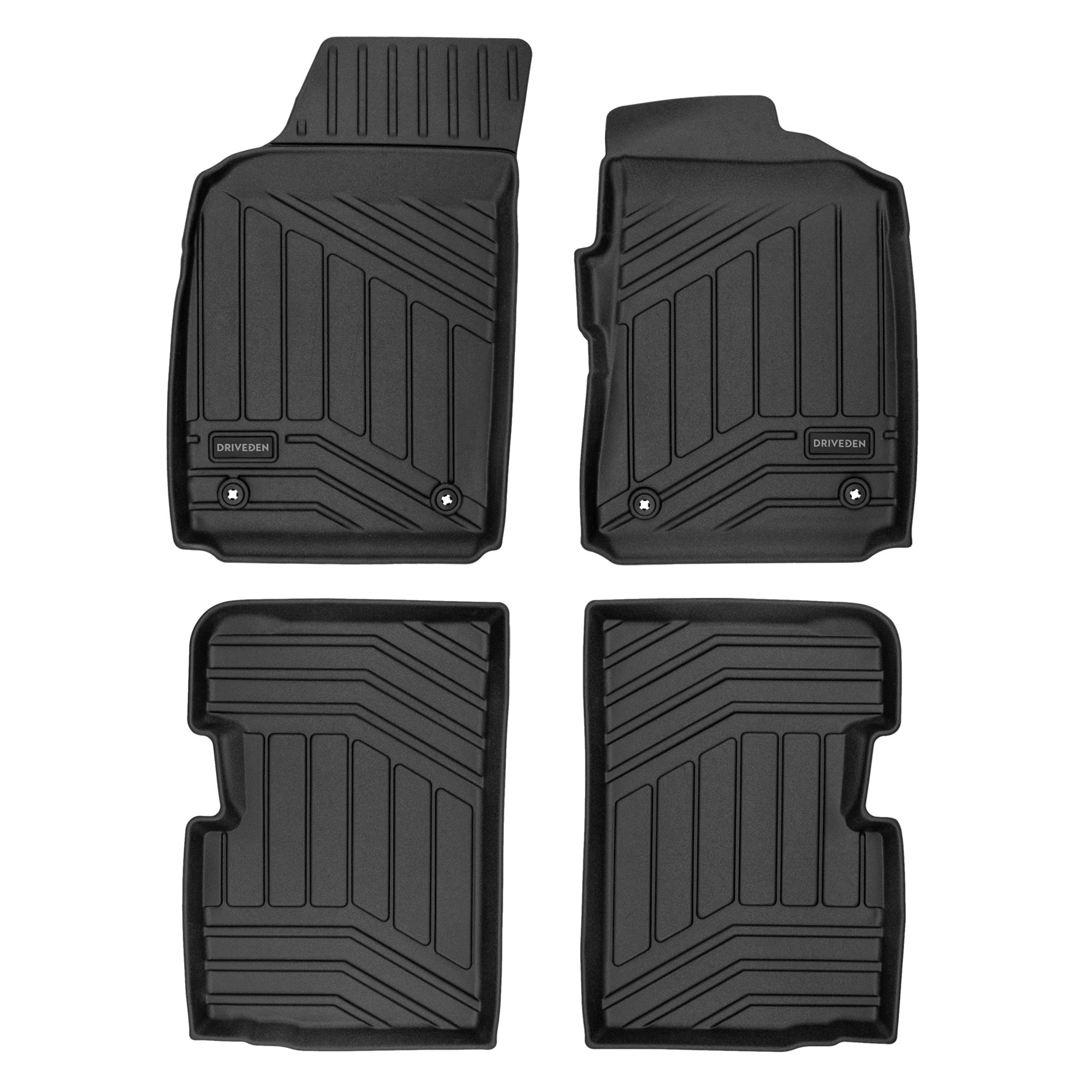 DriveDen Custom-Fit Rubber Car Mats to fit Fiat 500 (Excl. Hybrid) 2008 - 2024