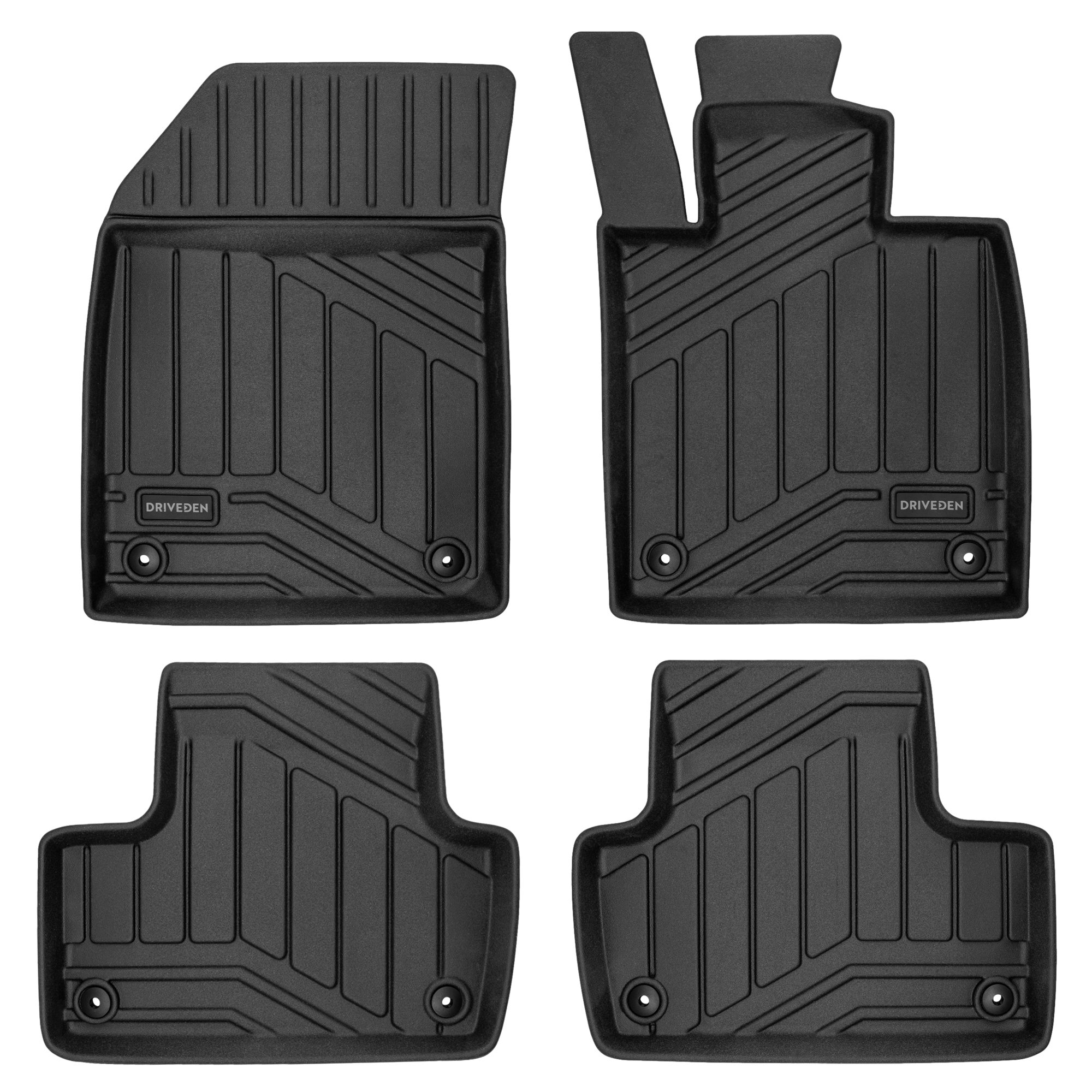DriveDen Custom-Fit Rubber Car Mats to fit Volvo XC60 Mk.2 2017 - 2025