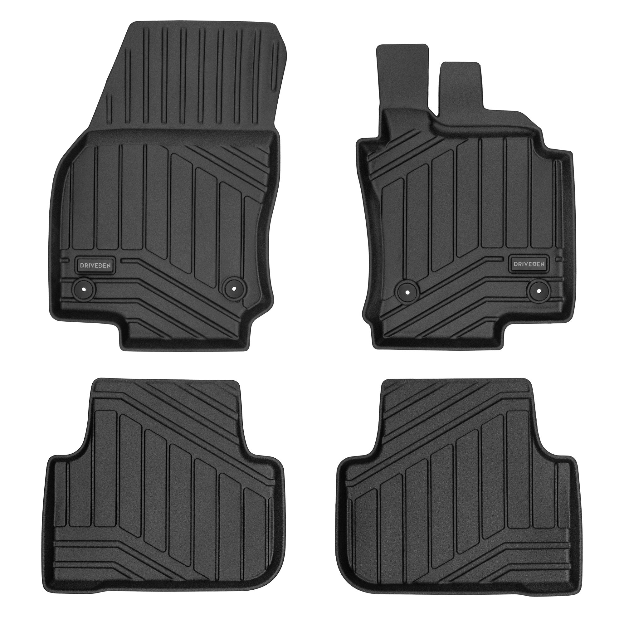 DriveDen Custom-Fit Rubber Car Mats to fit Volkswagen Tiguan Mk.2 2016 - 2023