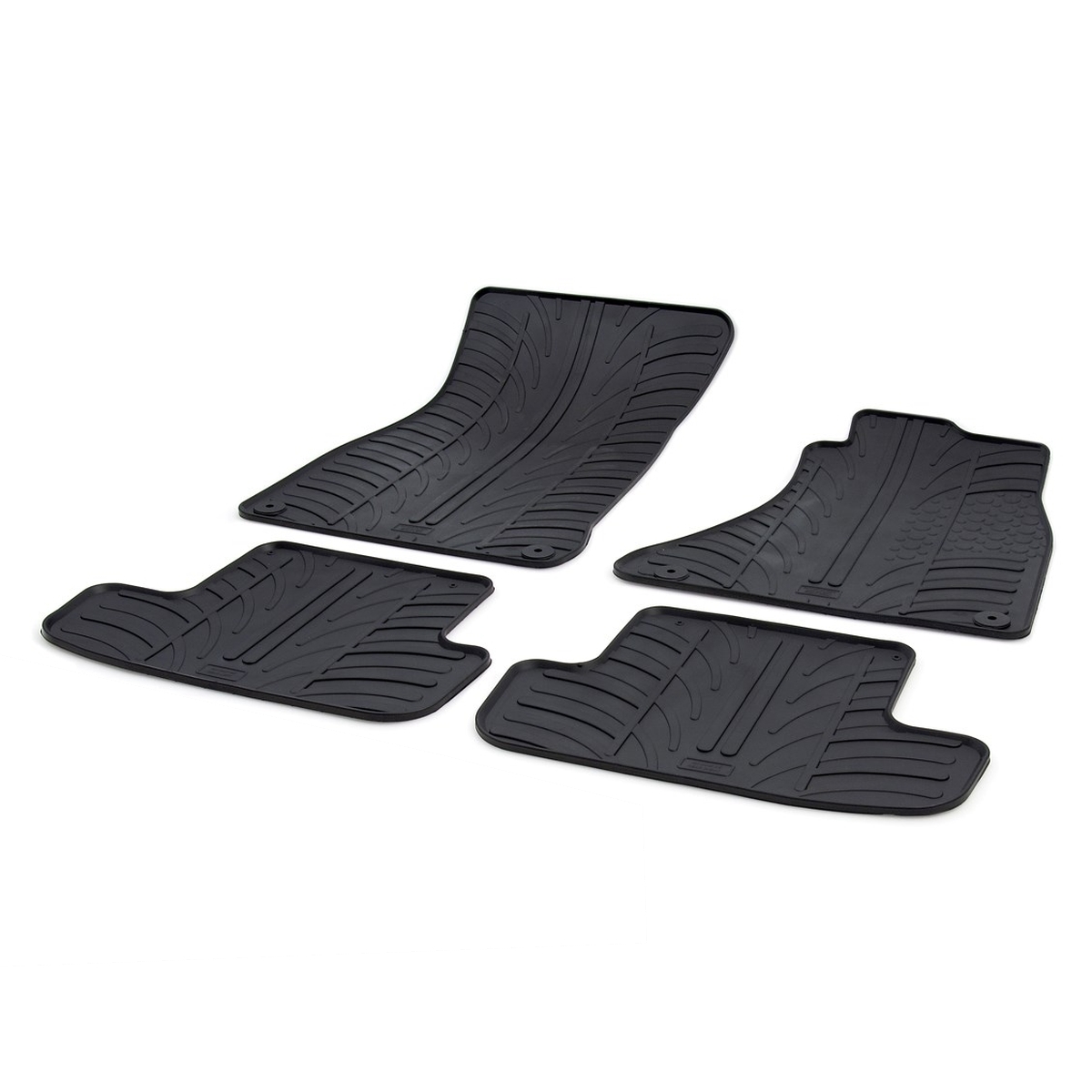Gledring Tailored Black Rubber 4 Piece Floor Mat Set to fit Audi A4 Saloon & A4 Avant (B8) 2008 - 2015
