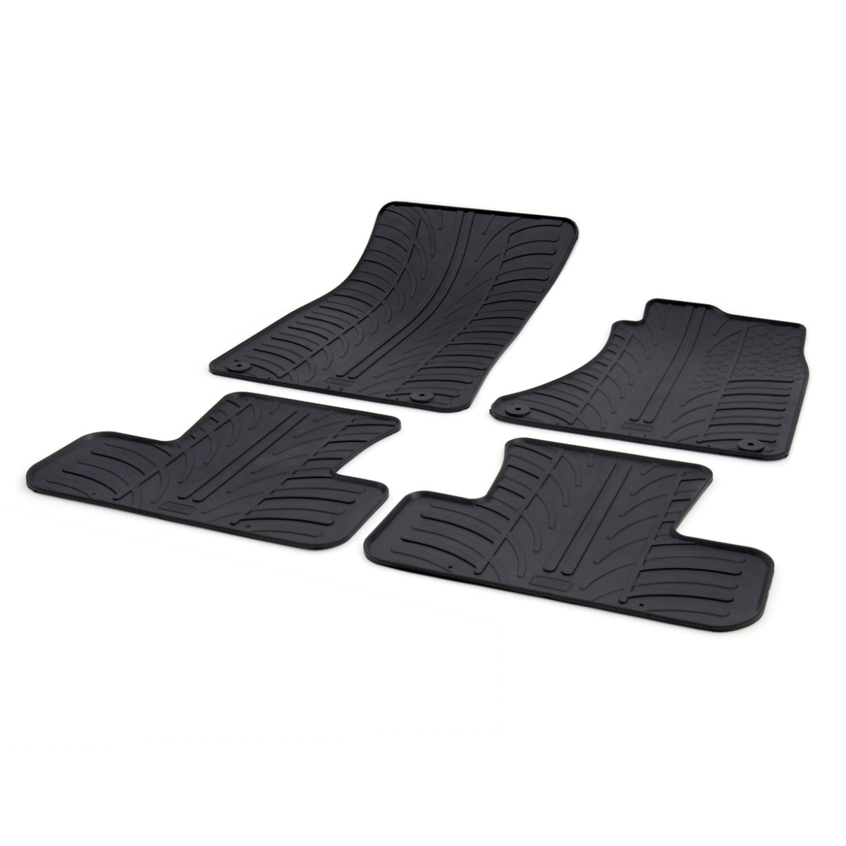 Gledring Tailored Black Rubber 4 Piece Floor Mat Set to fit Audi Q5 (B8) 2008 - 2017