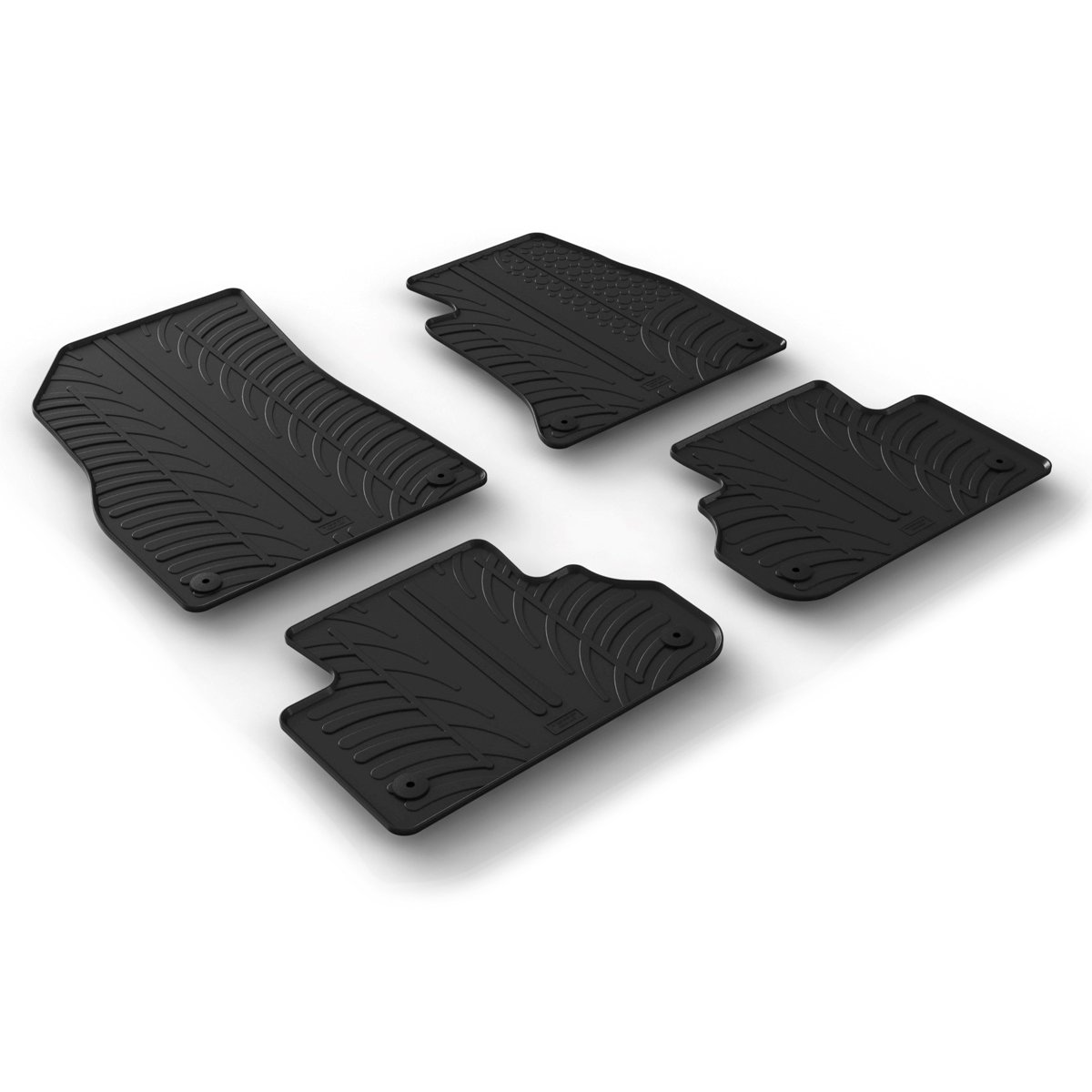 Gledring Tailored Black Rubber 4 Piece Floor Mat Set to fit Audi Q5 (B9) 2017 - 2025