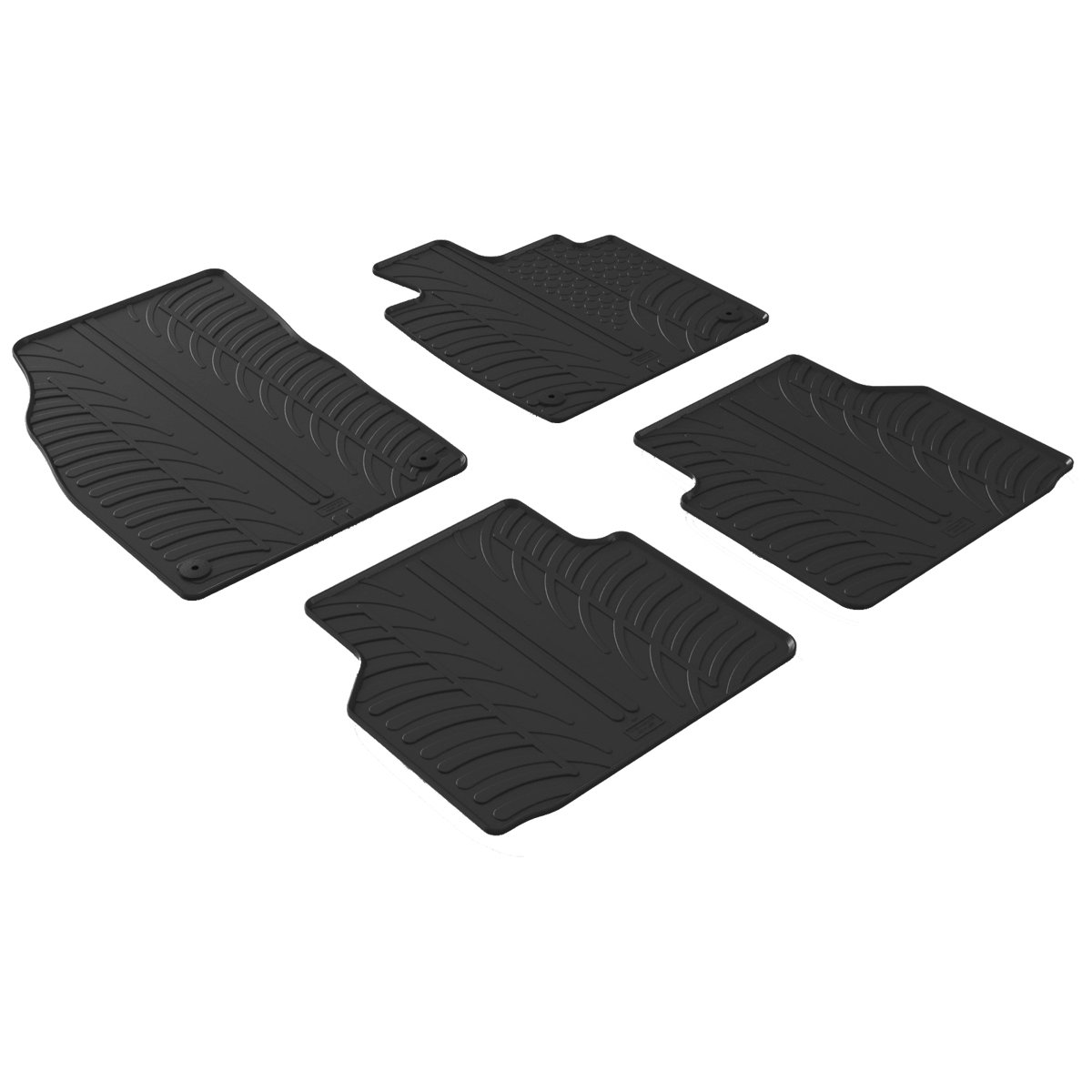 Gledring Tailored Black Rubber 4 Piece Floor Mat Set to fit Audi Q4 e-tron SUV 2021 - 2025