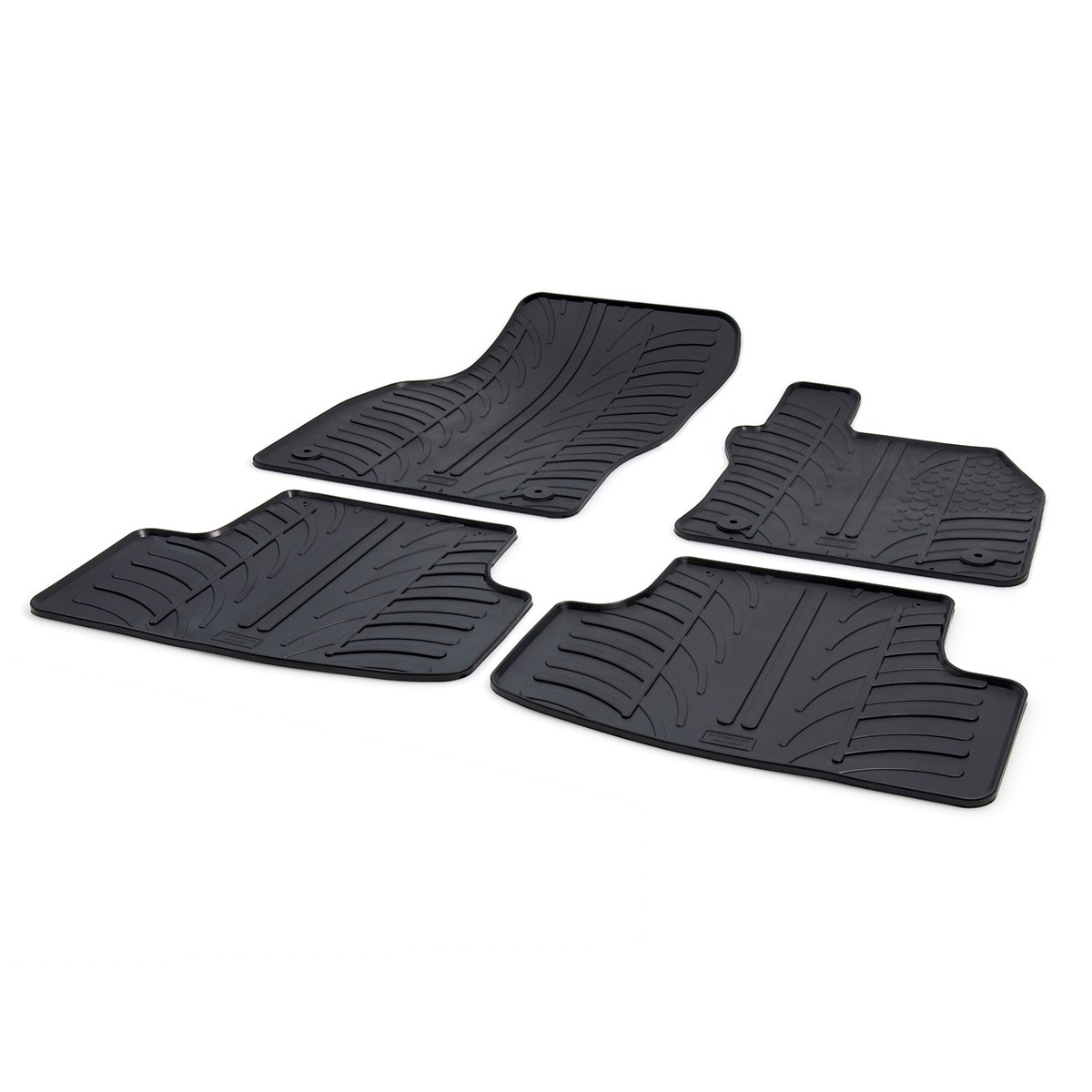 Gledring Tailored Black Rubber 4 Piece Floor Mat Set to fit Seat Leon (5 Door) Mk.3 2013 - 2020