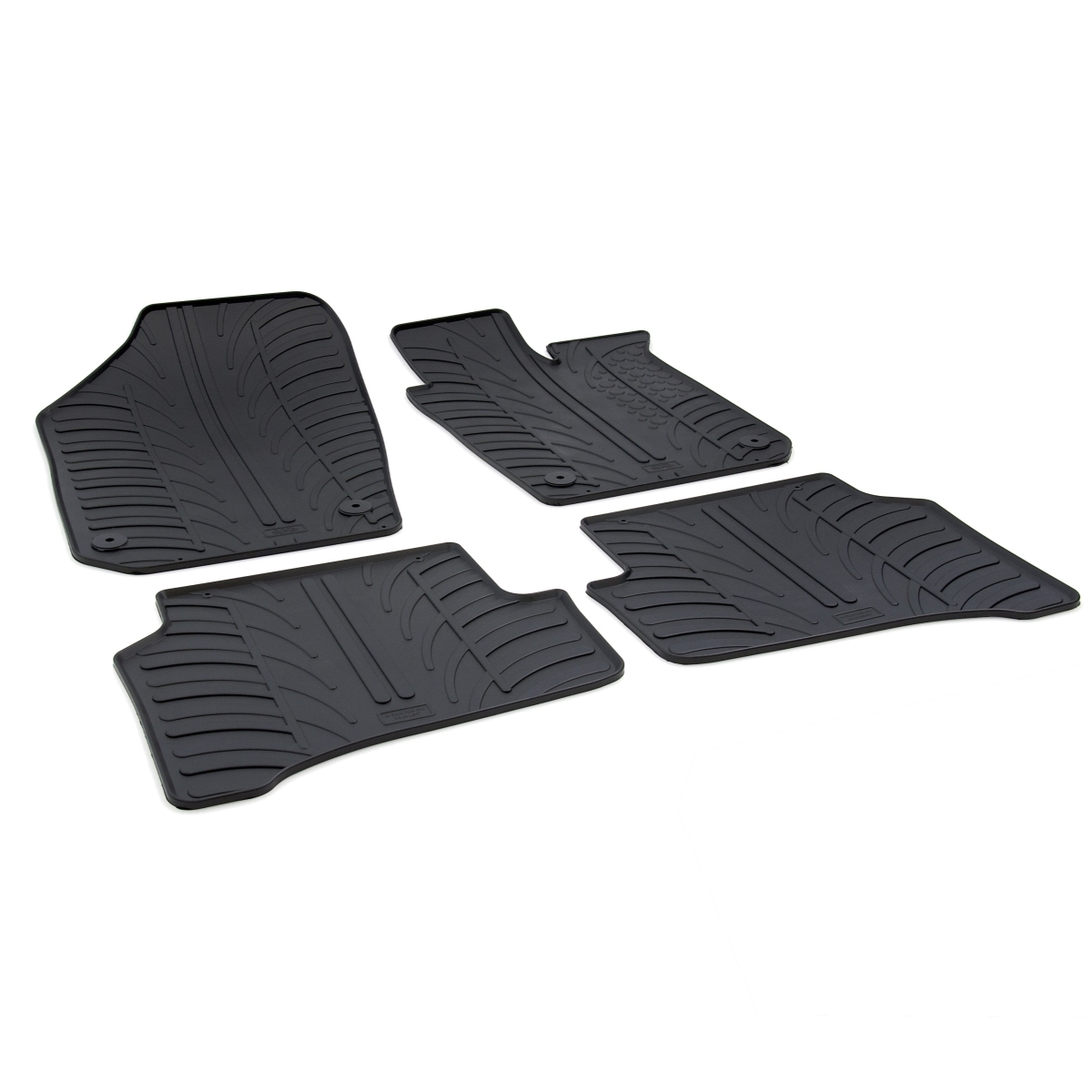 Gledring Tailored Black Rubber 4 Piece Floor Mat Set to fit Skoda Fabia Mk.3 2015 - 2021