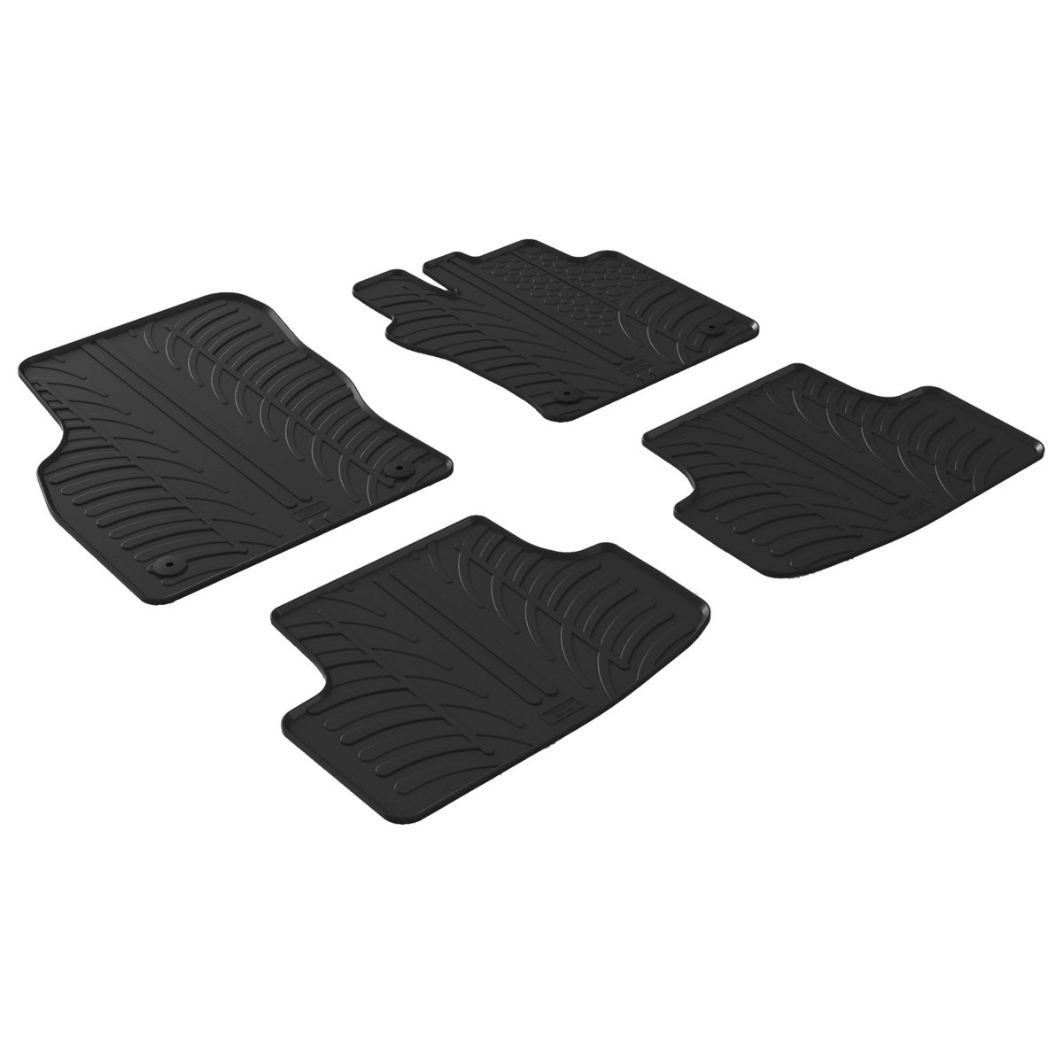 Gledring Tailored Black Rubber 4 Piece Floor Mat Set to fit Volkswagen Golf Hatchback Mk.8 (Excl. Hybrid) 2020 - 2025