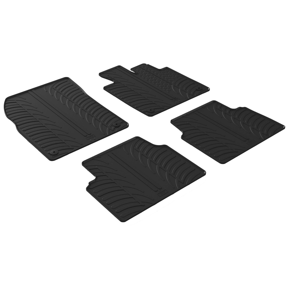 Gledring Tailored Black Rubber 4 Piece Floor Mat Set to fit Volkswagen ID.3 2020 - 2025