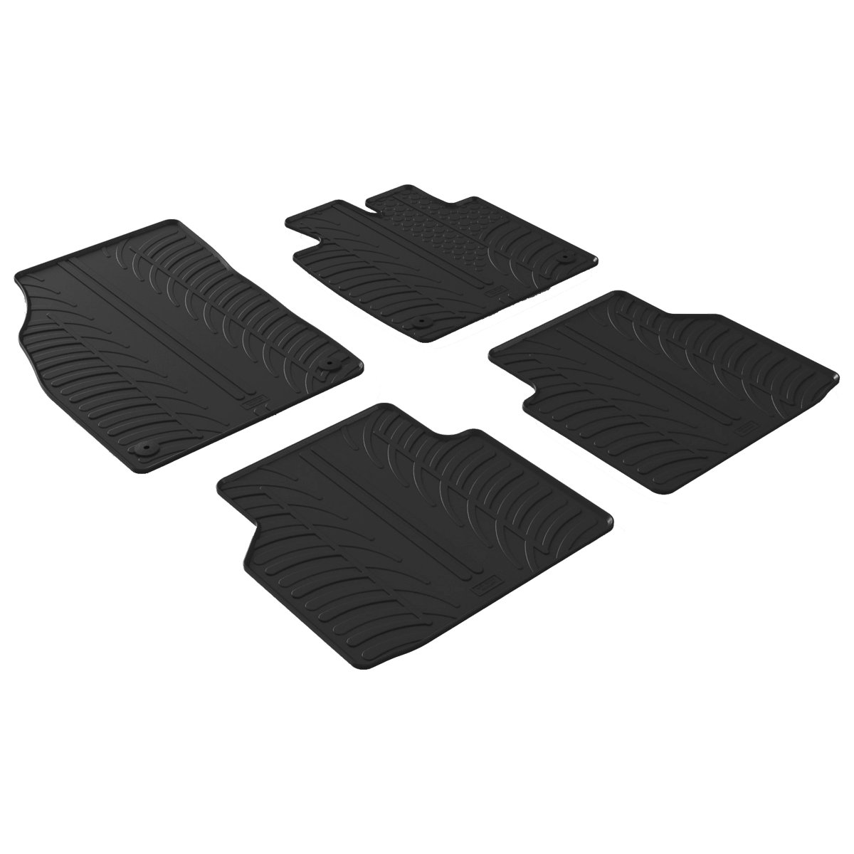 Gledring Tailored Black Rubber 4 Piece Floor Mat Set to fit Volkswagen ID.4 2021 - 2025