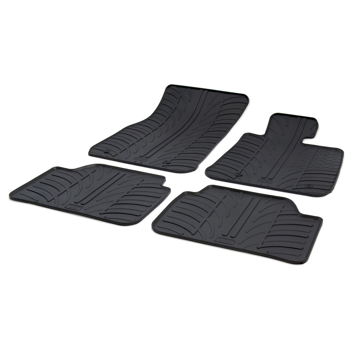 Gledring Tailored Black Rubber 4 Piece Floor Mat Set to fit BMW 1 Series (5 Door) (F20) 2011 - 2019