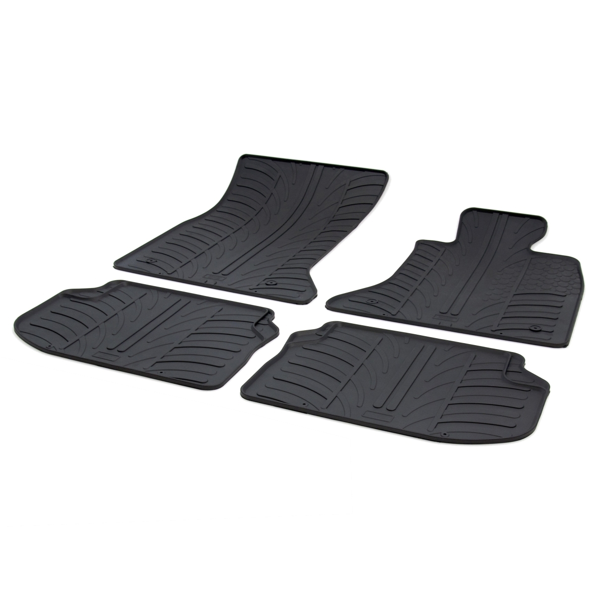 Gledring Tailored Black Rubber 4 Piece Floor Mat Set to fit BMW 5 Series (F10/F11) 2010 - 2016