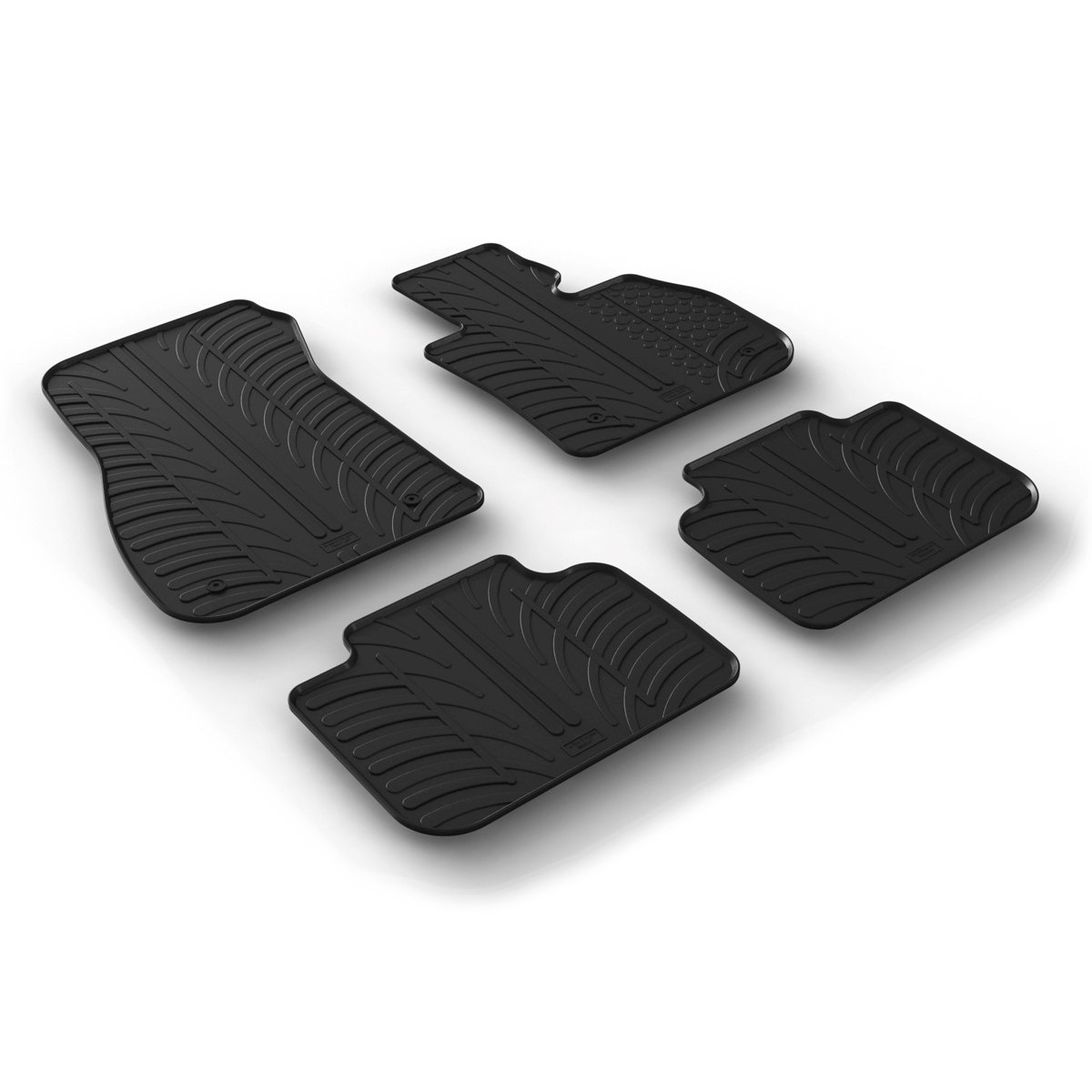 Gledring Tailored Black Rubber 4 Piece Floor Mat Set to fit BMW X1 (F48) 2015 - 2022