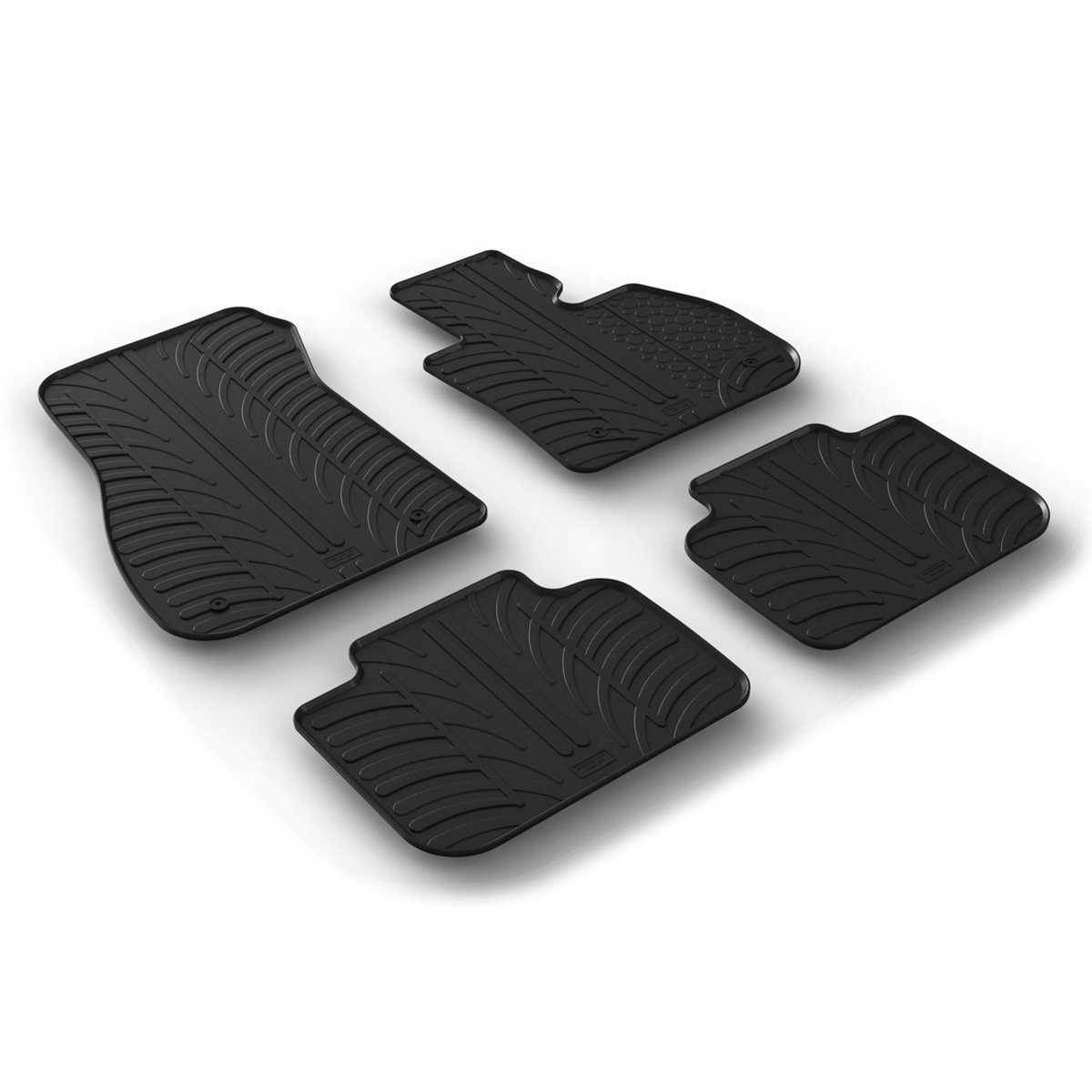 Gledring Tailored Black Rubber 4 Piece Floor Mat Set to fit BMW X2 (F39) 2018 - 2023