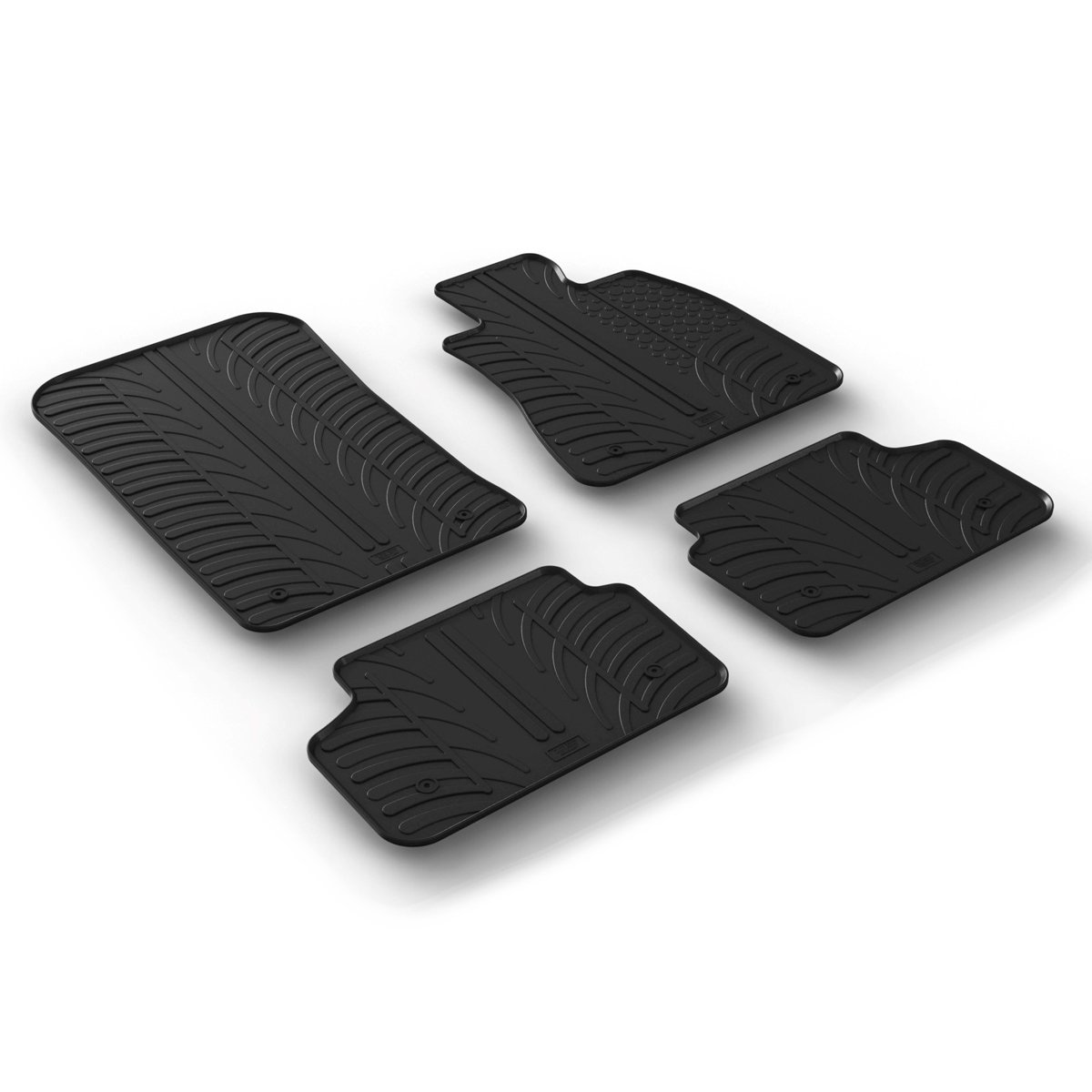 Gledring Tailored Black Rubber 4 Piece Floor Mat Set to fit BMW 5 Series (G30/G31) 2017 - 2023