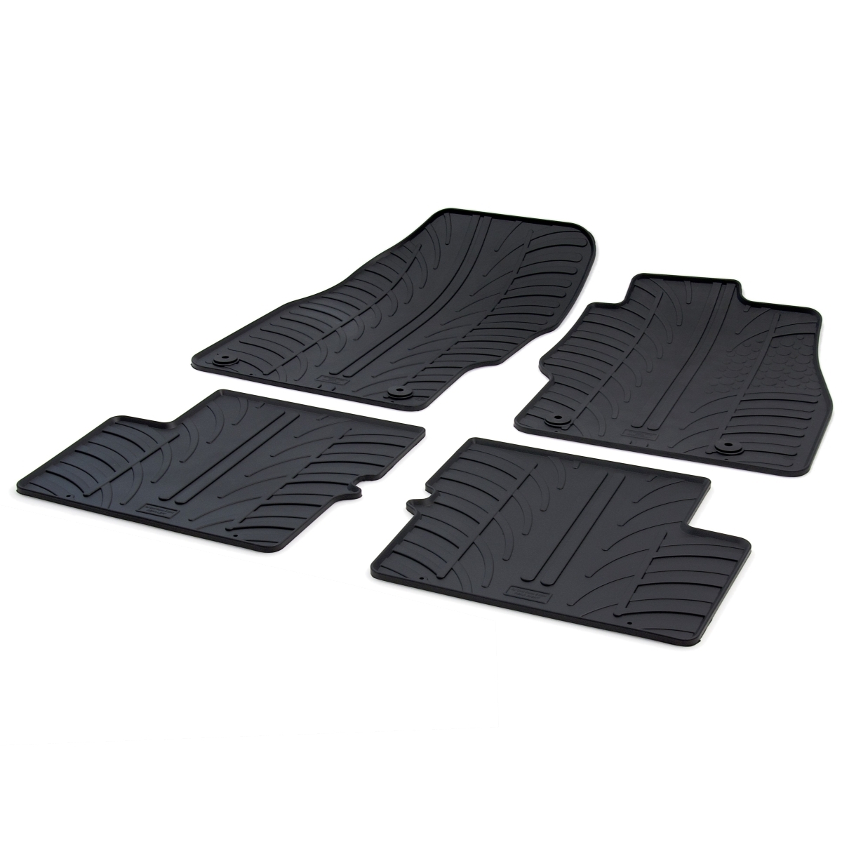 Gledring Tailored Black Rubber 4 Piece Floor Mat Set to fit Vauxhall Corsa (E) Mk.4 2015 - 2019