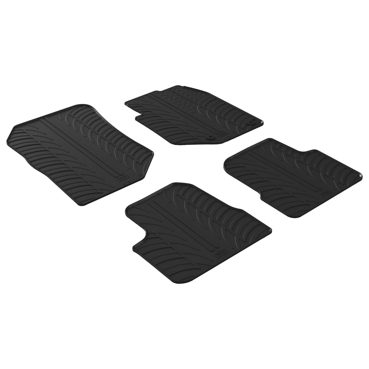 Gledring Tailored Black Rubber 4 Piece Floor Mat Set to fit Vauxhall Corsa (F) Mk.5 (Excl. Corsa-E) 2019 - 2025