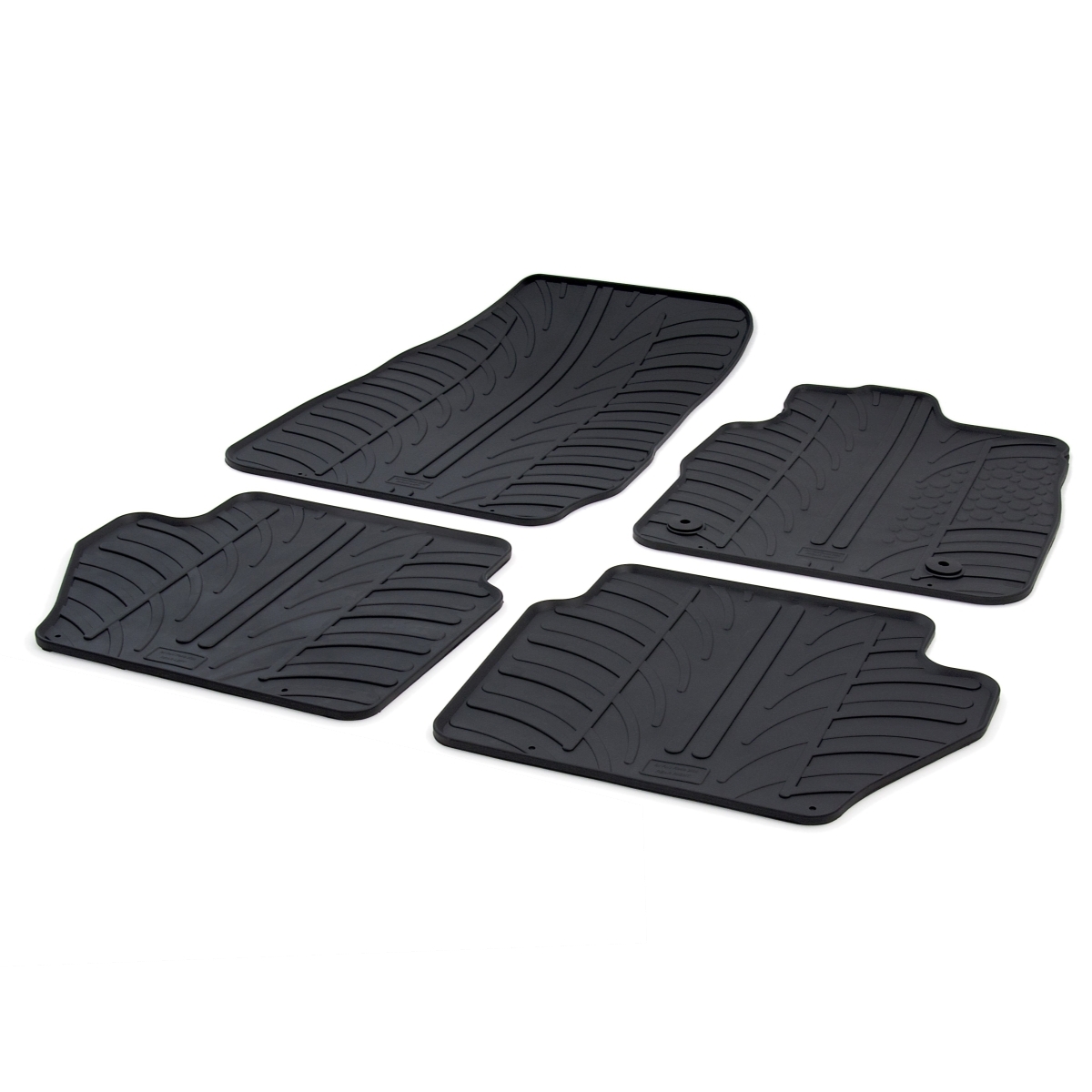 Gledring Tailored Black Rubber 4 Piece Floor Mat Set to fit Ford Fiesta Mk.7 2008 - 2017