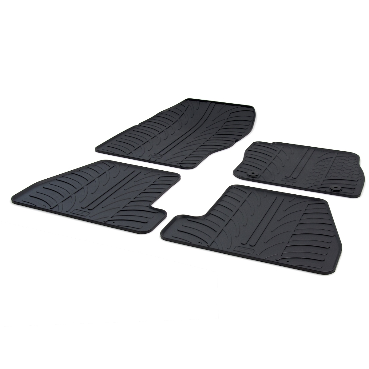Gledring Tailored Black Rubber 4 Piece Floor Mat Set to fit Ford Focus Mk.3 2011 - 2014