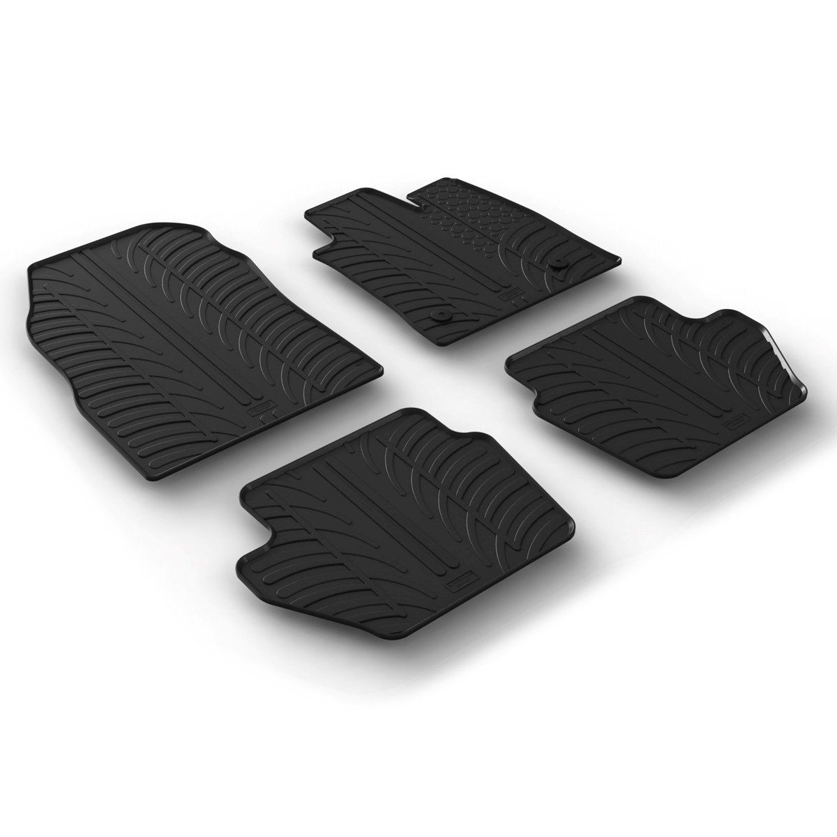 Gledring Tailored Black Rubber 4 Piece Floor Mat Set to fit Ford Puma 2020 - 2025