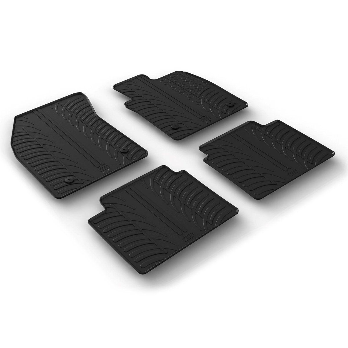 Gledring Tailored Black Rubber 4 Piece Floor Mat Set to fit Ford Focus Mk.4 (Manual) (Excl. Hybrid) 2018 - 2025