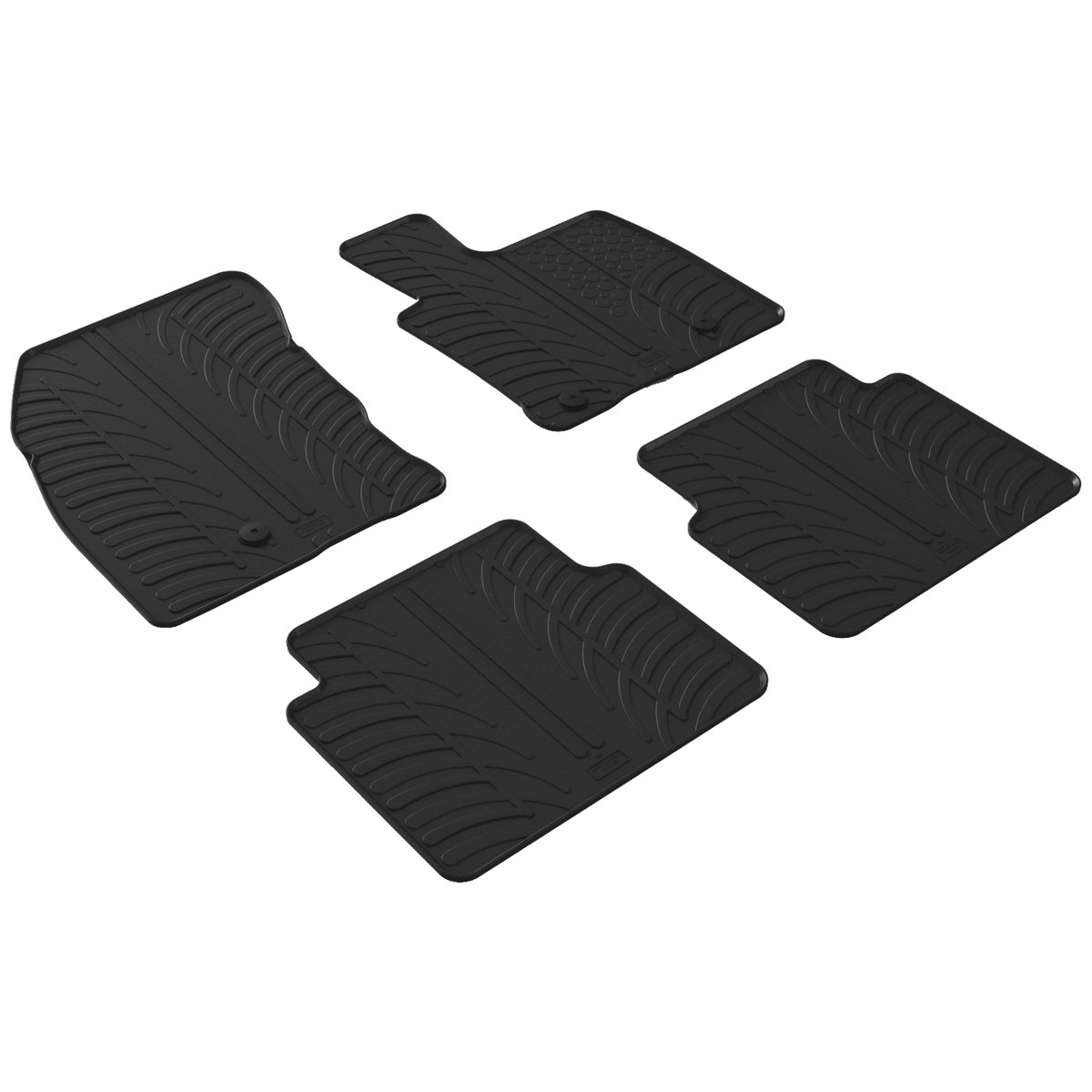 Gledring Tailored Black Rubber 4 Piece Floor Mat Set to fit Ford Kuga Mk.3 2020 - 2025